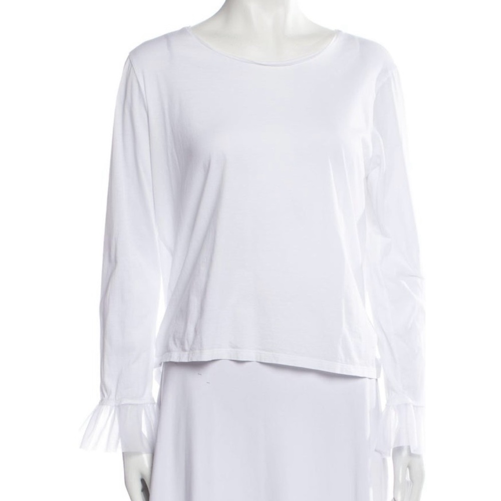 Burberry white long sleeve top size large shirt L